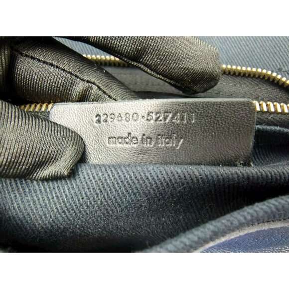 Pre-owned Yves Saint Laurent Calfskin Canvas Medium Muse Two Navy - Picture 9 of 10